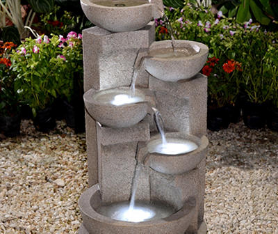 Modern Bowl Multi-Tier LED Water Fountain