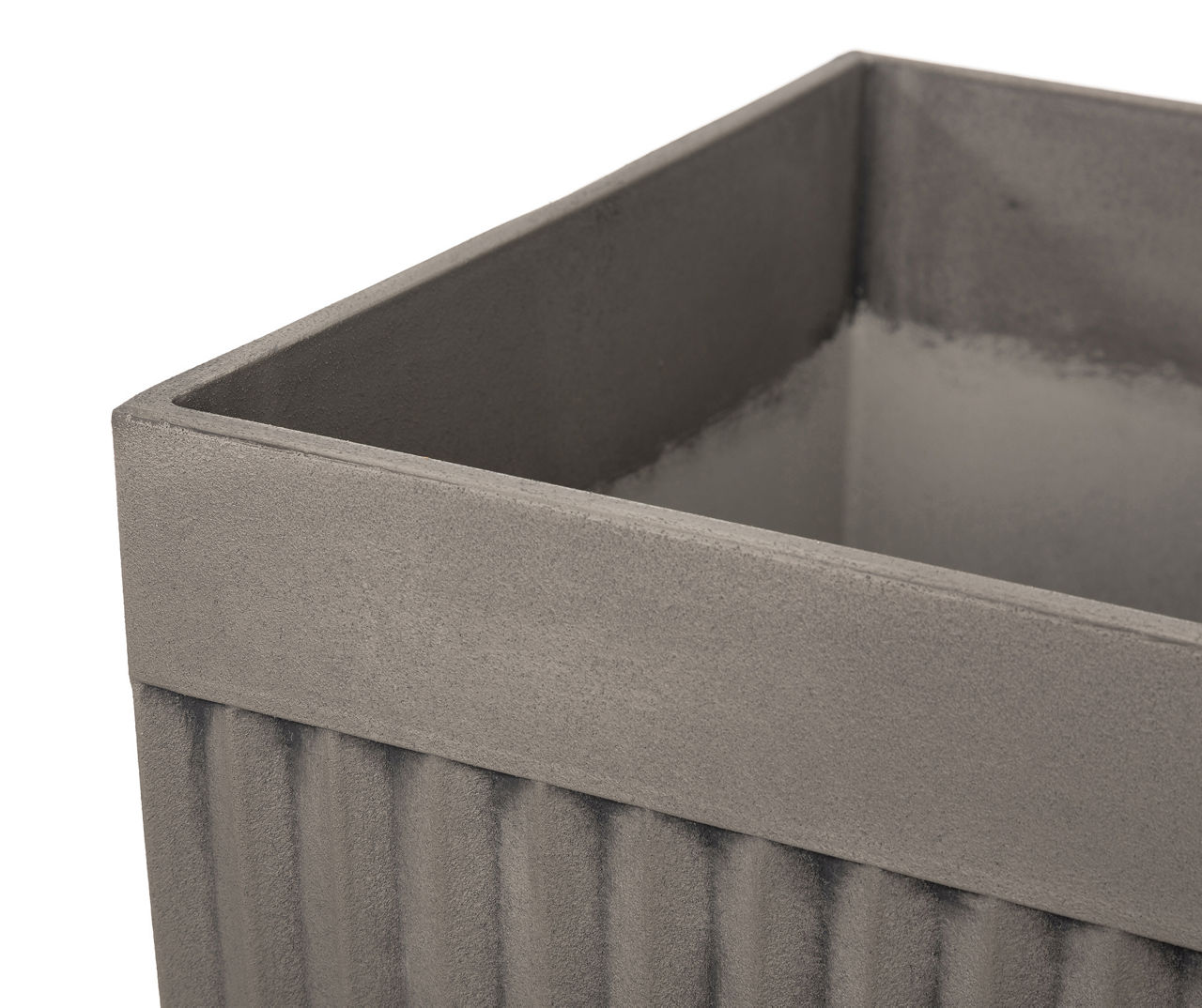 14.25" Stone Tall Vertical Stripe Plastic Planters, 2-Pack