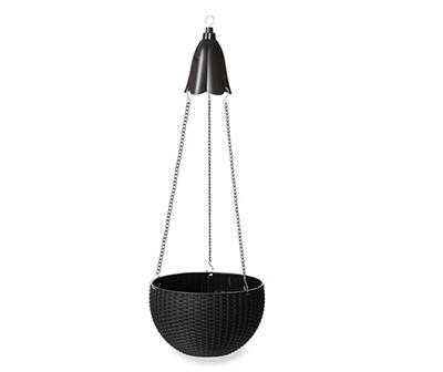 30IN H BLK SOLAR LIGHTED HANGING PLANTER