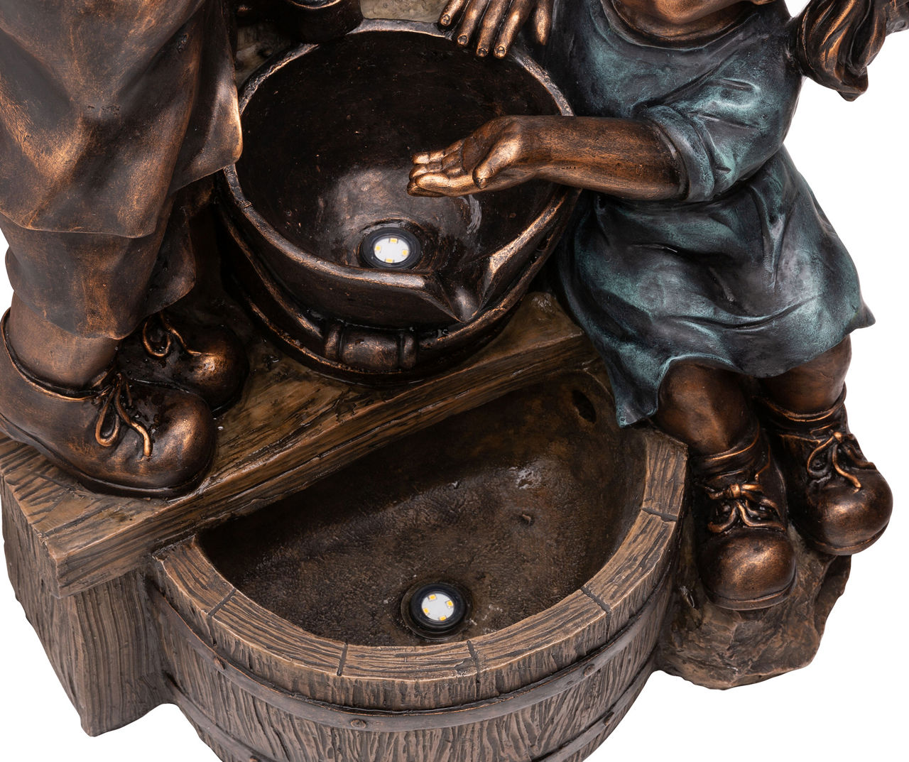 Boy & Girl At Pump LED Water Fountain