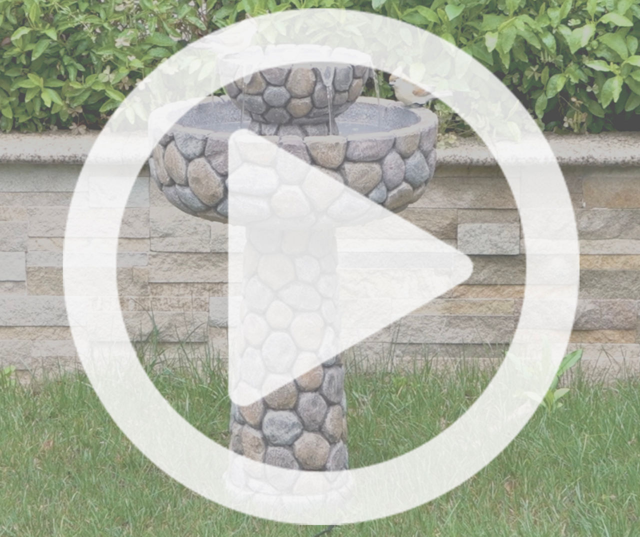 Stone Look & Birds 2-Tier Water Fountain