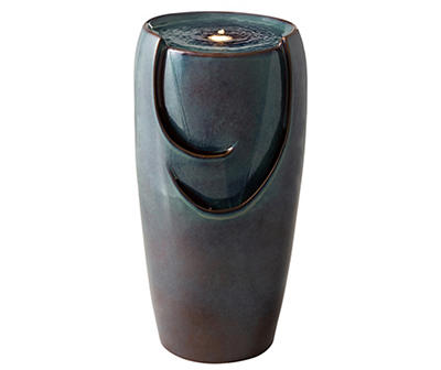 Turquoise Glaze Pot LED Water Fountain