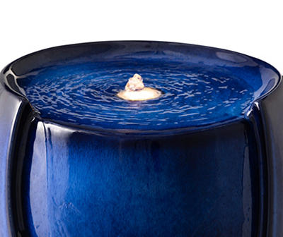 Blue Glaze Pot LED Water Fountain