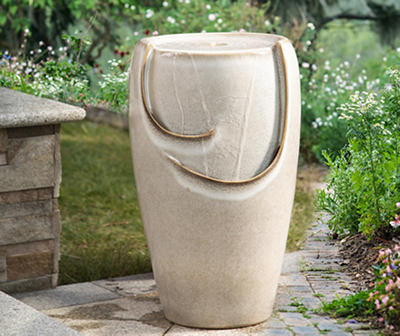 Ivory Glaze Pot LED Water Fountain