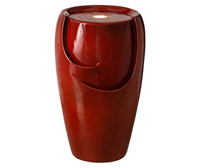 Red Glaze Pot LED Water Fountain