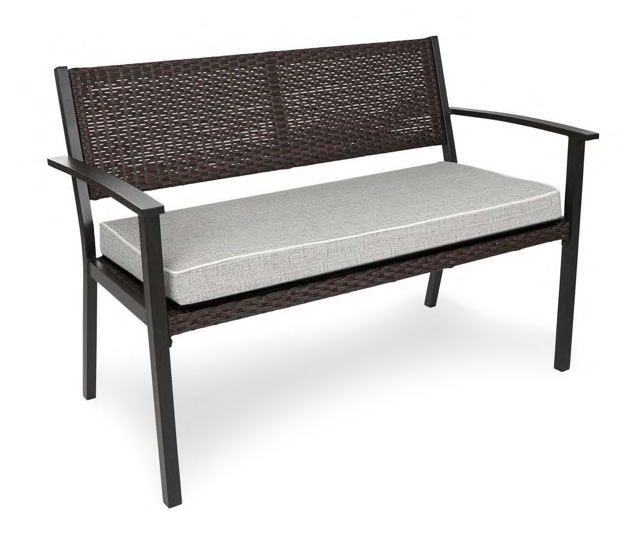 Gray outdoor bench outlet cushion