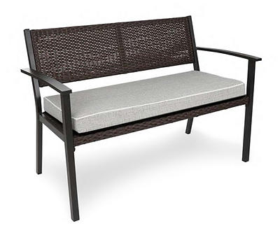 Gray-Linen Deluxe Outdoor Bench Cushion