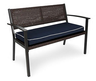 Navy Blue Deluxe Outdoor Bench Cushion