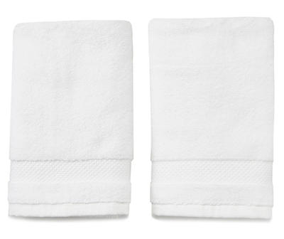 White Zero Twist Hand Towels, 2-Pack