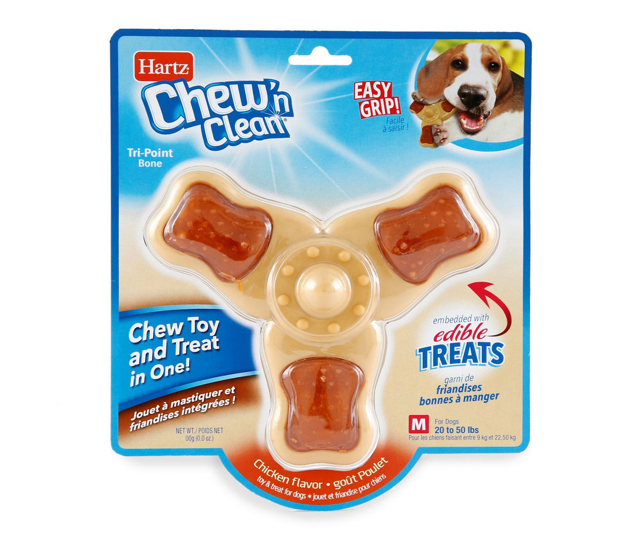 Hartz® Chew 'n Clean® Tri-Point Dog Toy - Medium