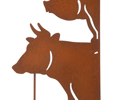 Farmhouse Animals 3-Piece Yard Stake & Wall Decor Set