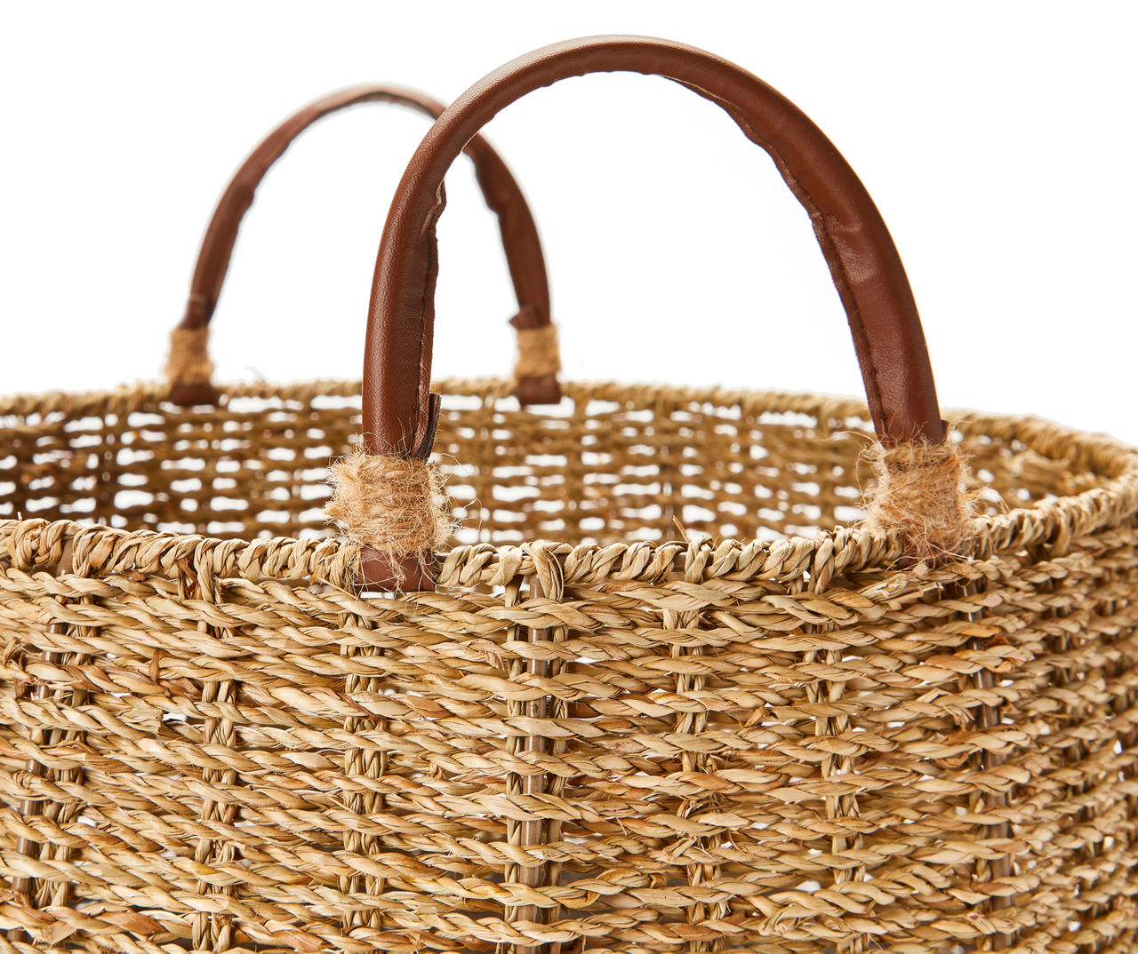 Gray & Brown 2-Tone Small Round Seagrass Basket | Big Lots