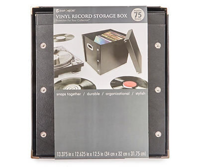 Black Vinyl Record Storage Box