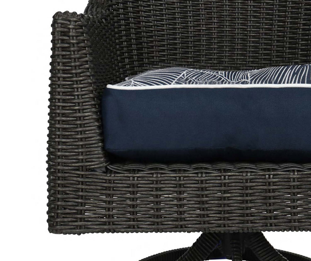 Navy blue wicker chair 2024 cushions