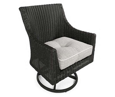 Linen-Gray 4-Piece Outdoor Wicker Chair Cushion Set