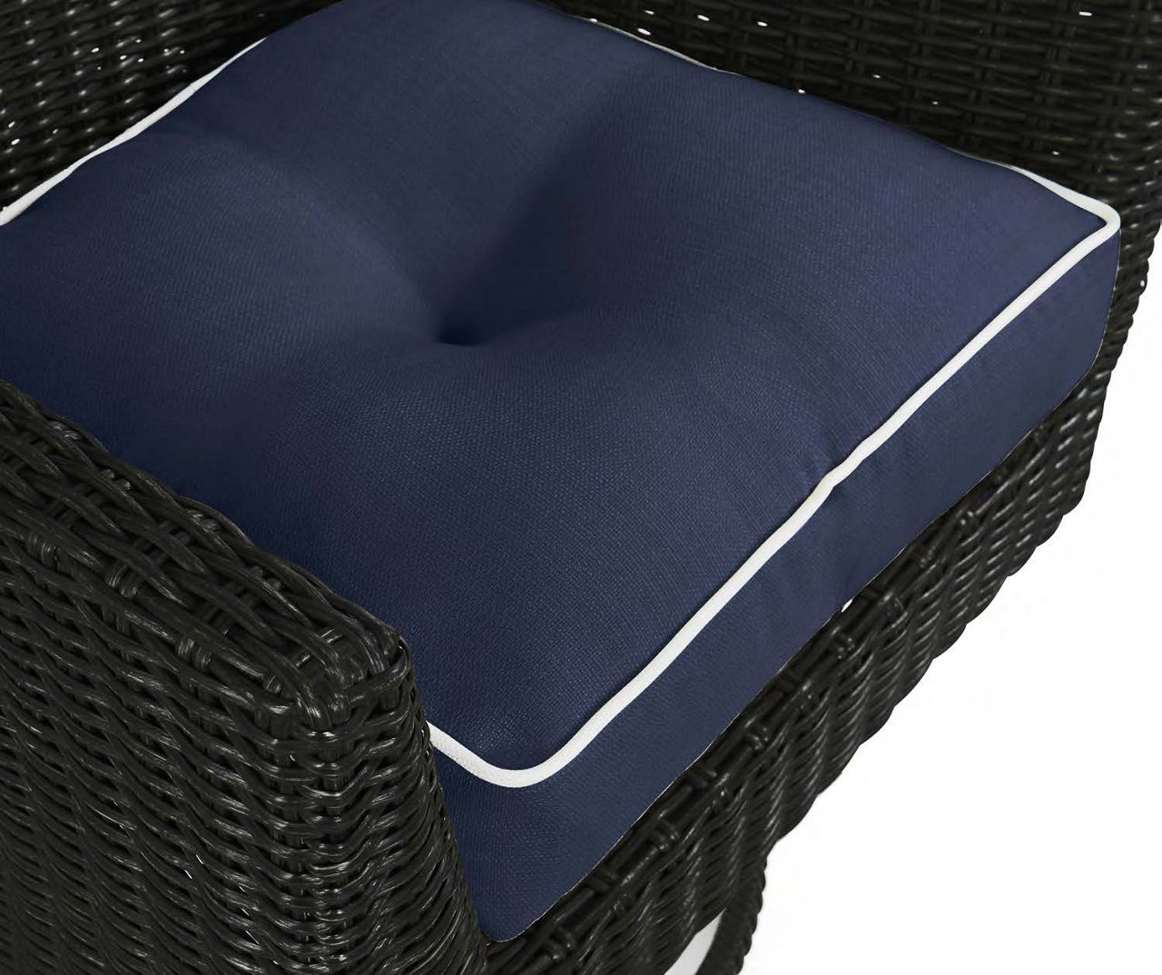 Blue wicker chair cushions hot sale