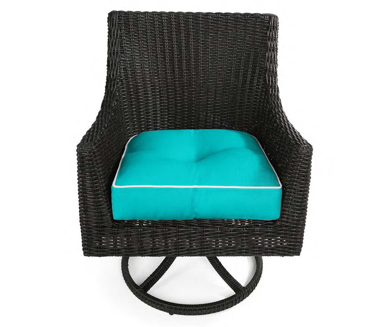 Turquoise 4-Piece Outdoor Wicker Chair Cushion Set