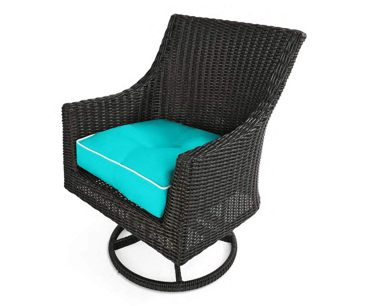 Turquoise 4-Piece Outdoor Wicker Chair Cushion Set