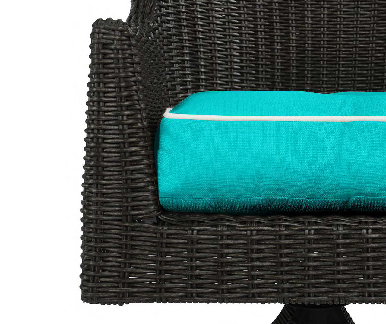 Turquoise 4-Piece Outdoor Wicker Chair Cushion Set