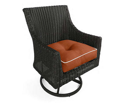 Burnt Orange 4-Piece Outdoor Wicker Chair Cushion Set