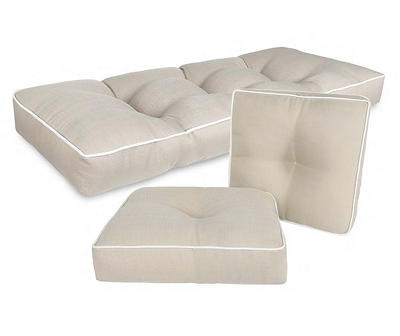 Linen 3-Piece Outdoor Wicker Cushion Set