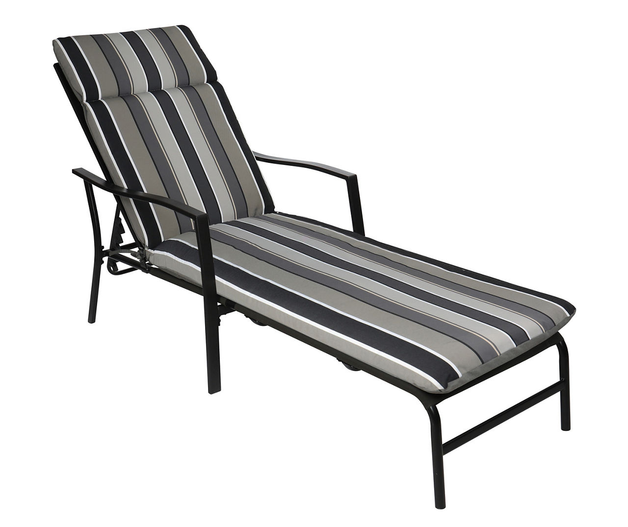 Natural Gray Stripe Reversible Outdoor Chaise Cushion | Big Lots
