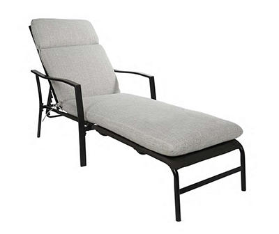 Linen-Gray Outdoor Chaise Cushion