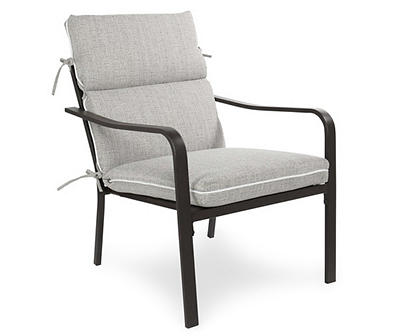 Linen-Gray High Back Outdoor Chair Cushion