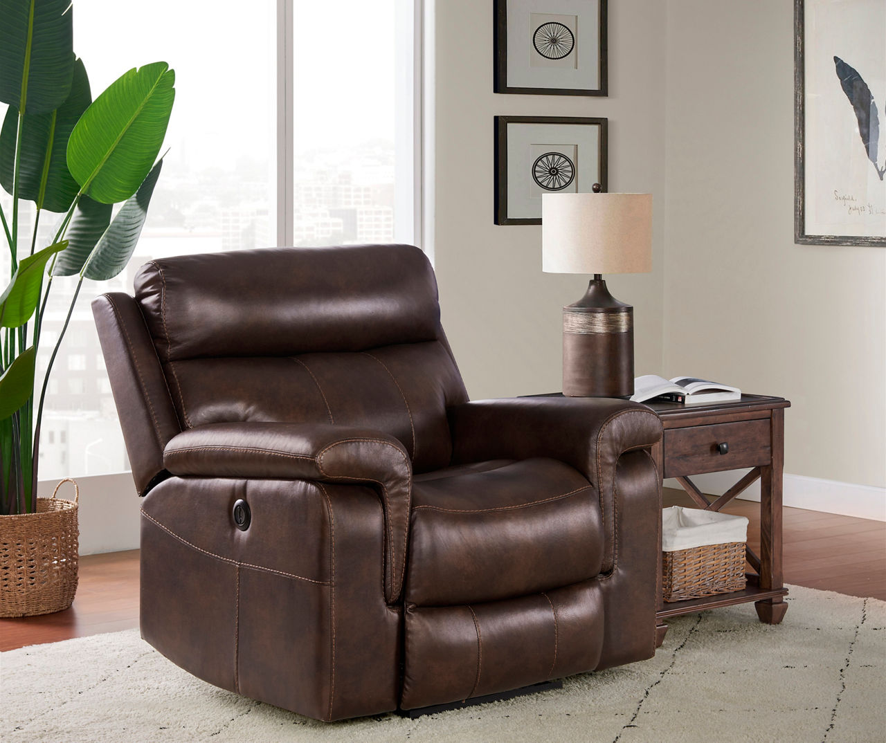 Broyhill Wellsley Leather Power Recliner Big Lots