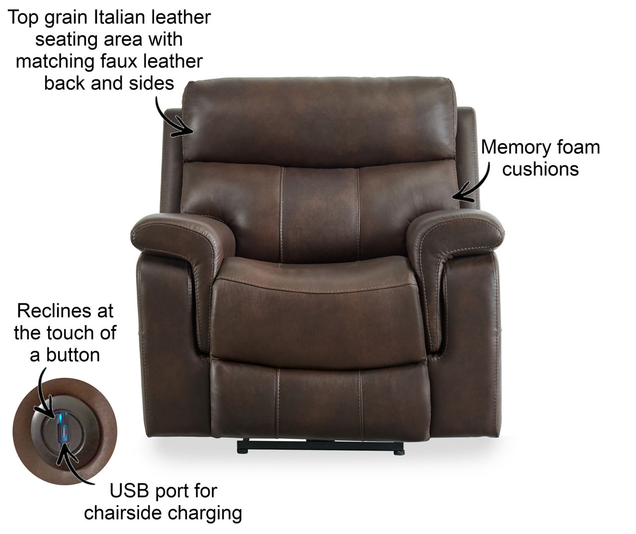 Broyhill wellsley leather recliner sale