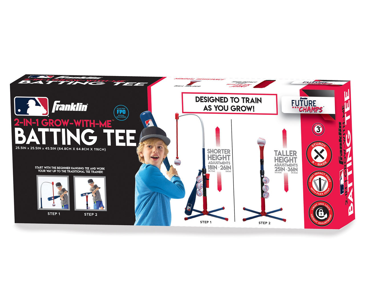 Franklin Future Champs MLB 2 in 1 Grow With Me Batting Tee Set