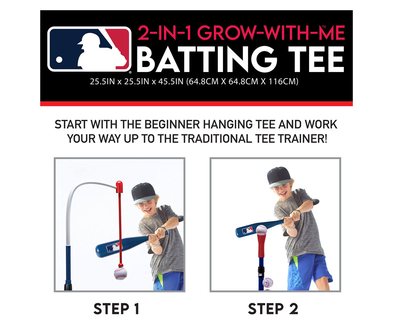 Franklin sports mlb 2 in 1 grow cheap with me batting tee