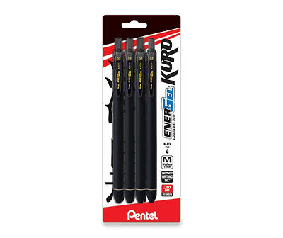 EnerGel Kuro Black Gel Pen, 4-Pack