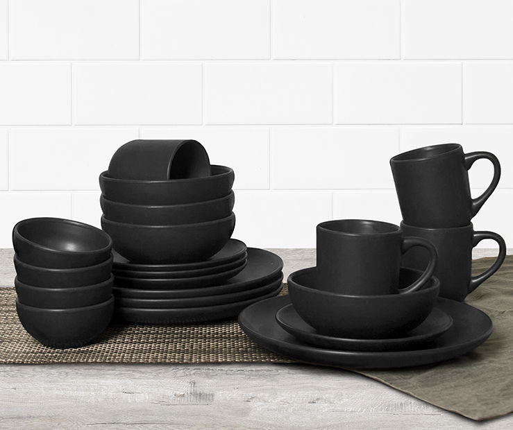 Matte black hotsell dinnerware sets