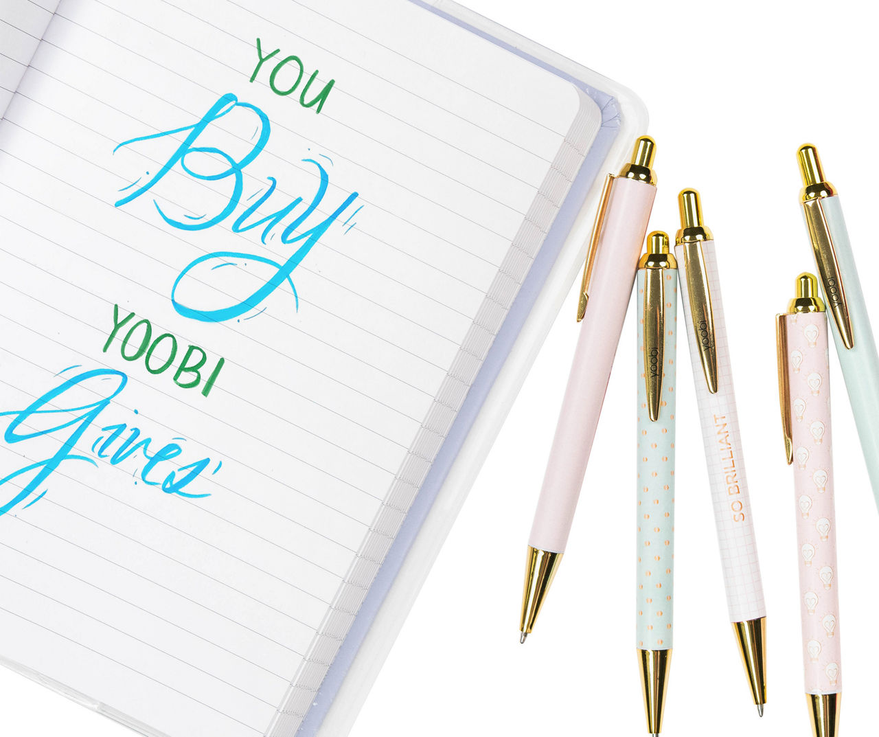 Yoobi 5 Pack Ballpoint Pens