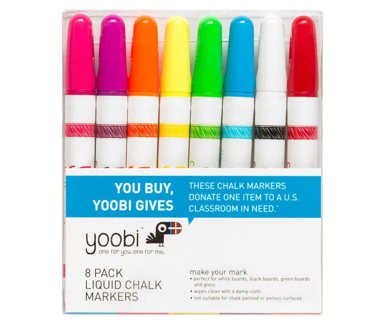 Yoobi Liquid Chalk Markers for Blackboard, Whiteboard & Glass