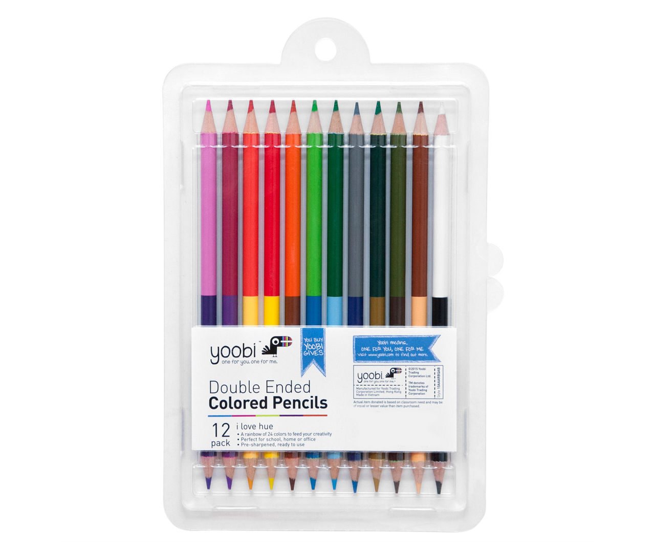 Yoobi Mini Colored Pencils, 24 Pack, Pre-Sharpened