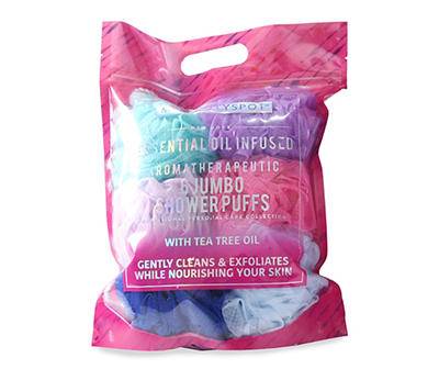 Aromatherapeutic Jumbo Shower Puffs, 6-Pack