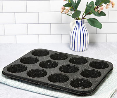 Black Speckled 12-Cup Muffin Pan