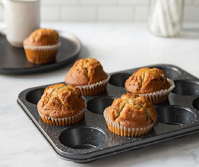 Black Speckled 12-Cup Muffin Pan