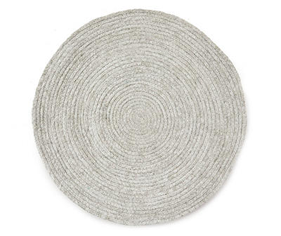 Silver Braided Chenille Round Place Mat