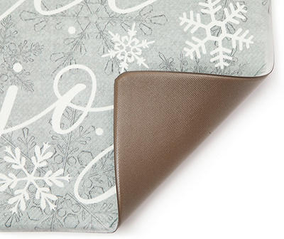 "Peace & Joy" Gray Snowflakes Cushioned Doormat
