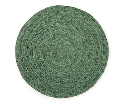 Green Braided Chenille Round Place Mat