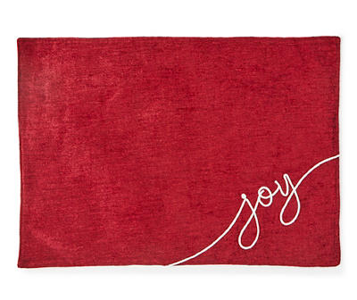 "Joy" Red & Cream Polyester Placemat
