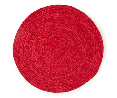 Red Braided Chenille Round Place Mat