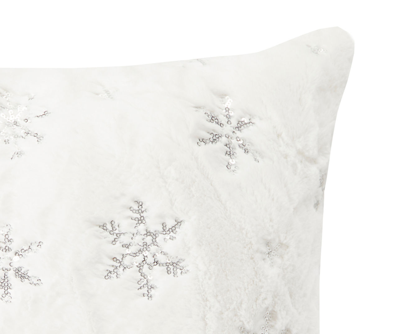 Winter Wonder Lane Red & White Embroidered Snowflake Throw Pillow