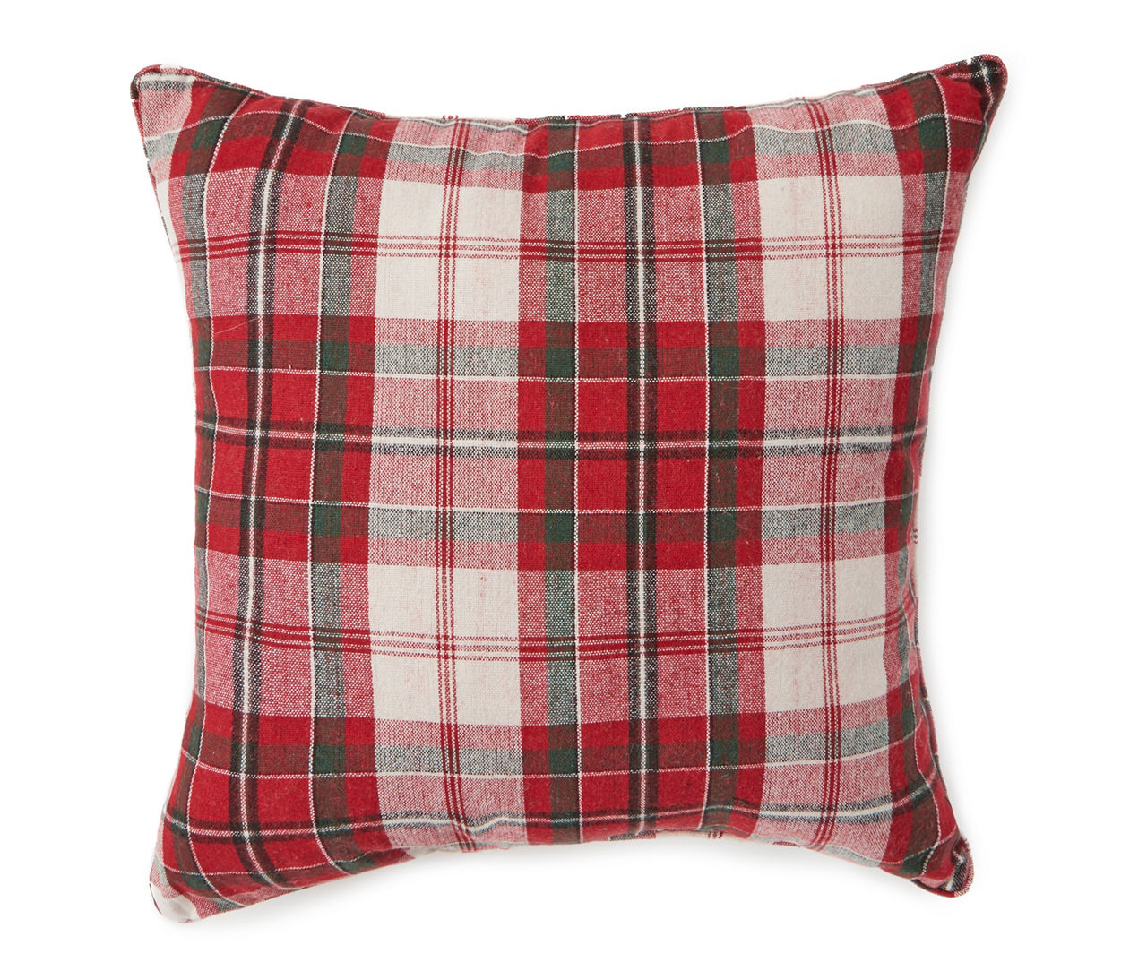 Red Truck Pillow Cover (Happy Holidays) - Linen and Ivory