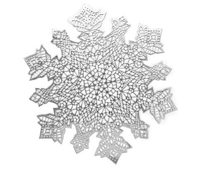 Silver Openwork Snowflake Place Mat