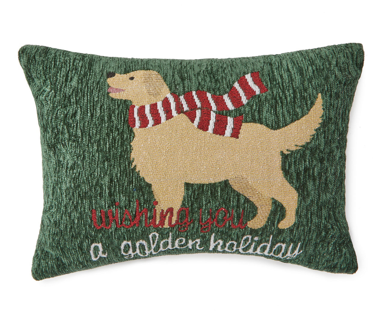 Winter Wonder Lane Golden Holiday Green, Red & Yellow Golden Retriever  Cushioned Doormat