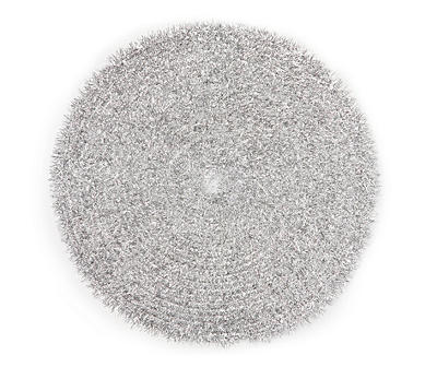 Silver Tinsel Round Place Mat